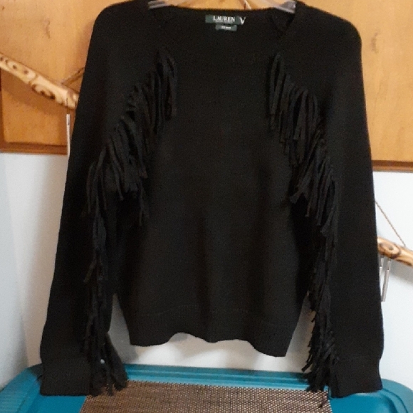 Lauren Ralph Lauren Sweaters - Lauren Black Fringe Sweater brand new! Classy!